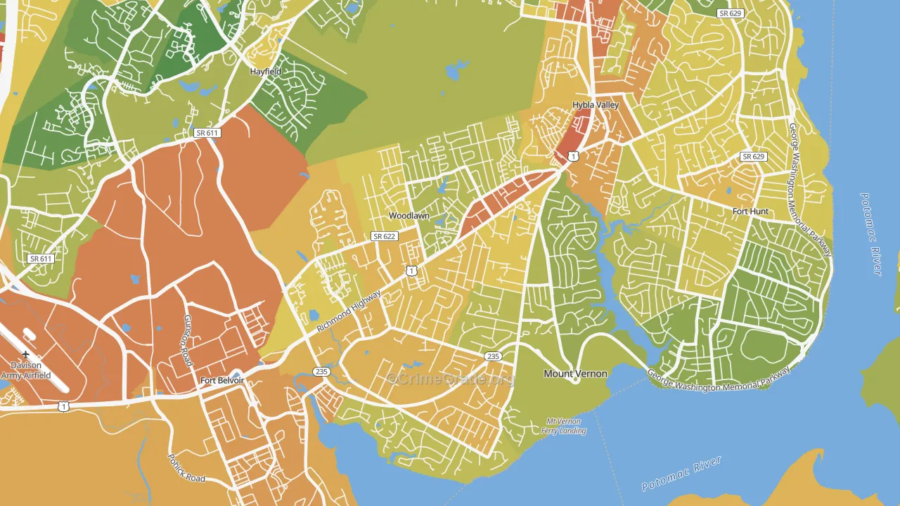 22309, VA Map of Vehicle Theft Rates