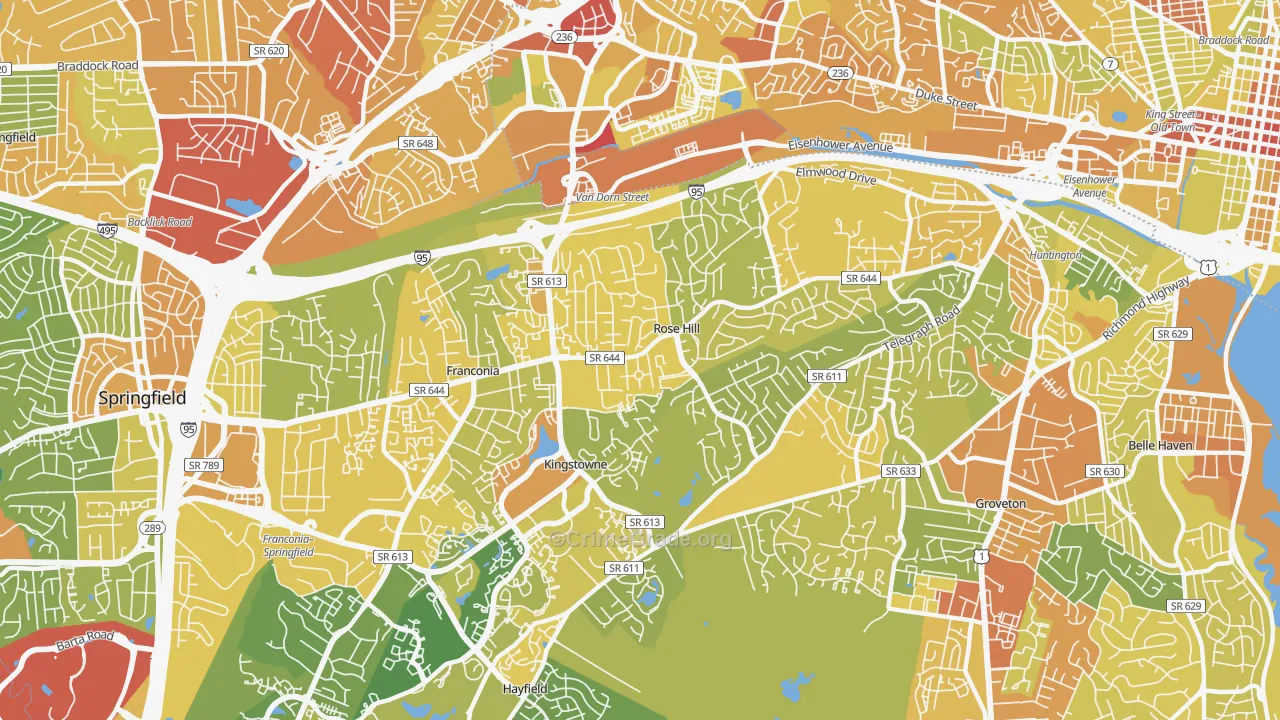 22310, VA Map of Vehicle Theft Rates