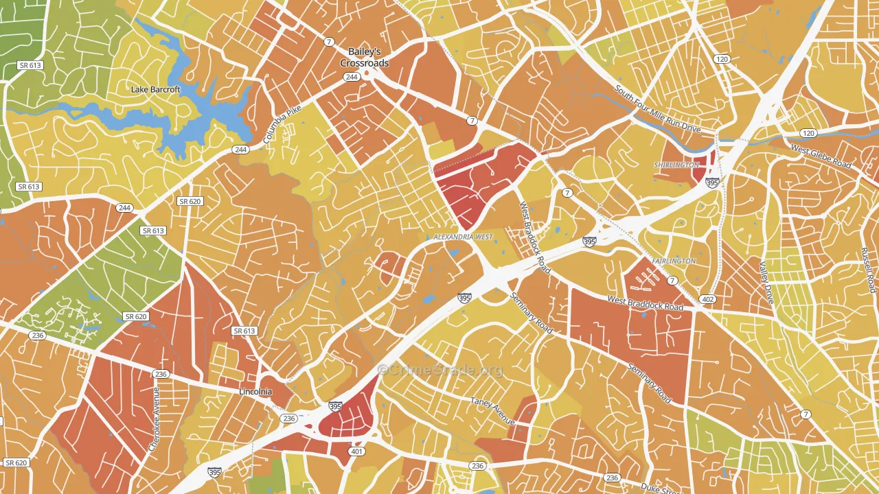 22311, VA Map of Vehicle Theft Rates