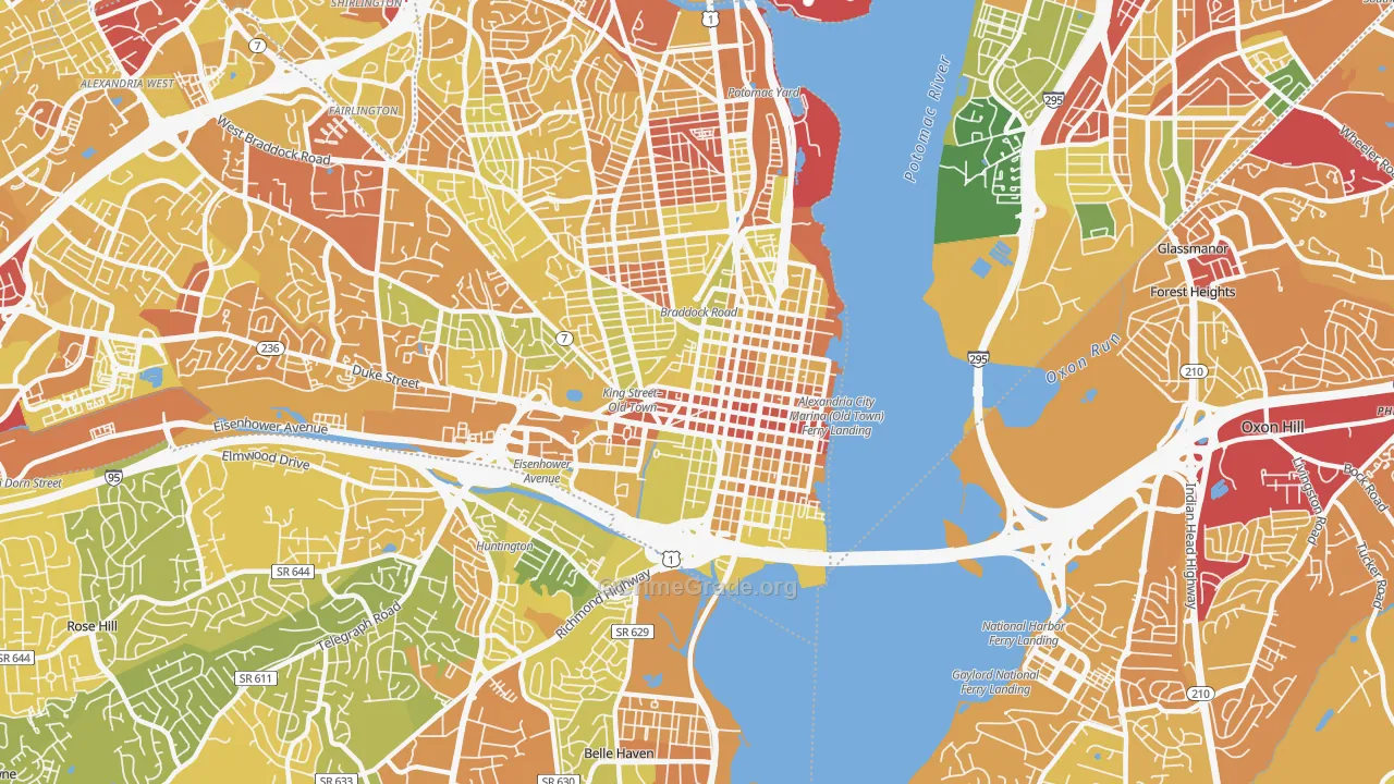 22314, VA Map of Vehicle Theft Rates