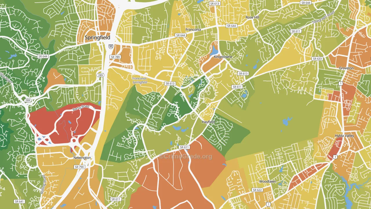 22315, VA Map of Vehicle Theft Rates