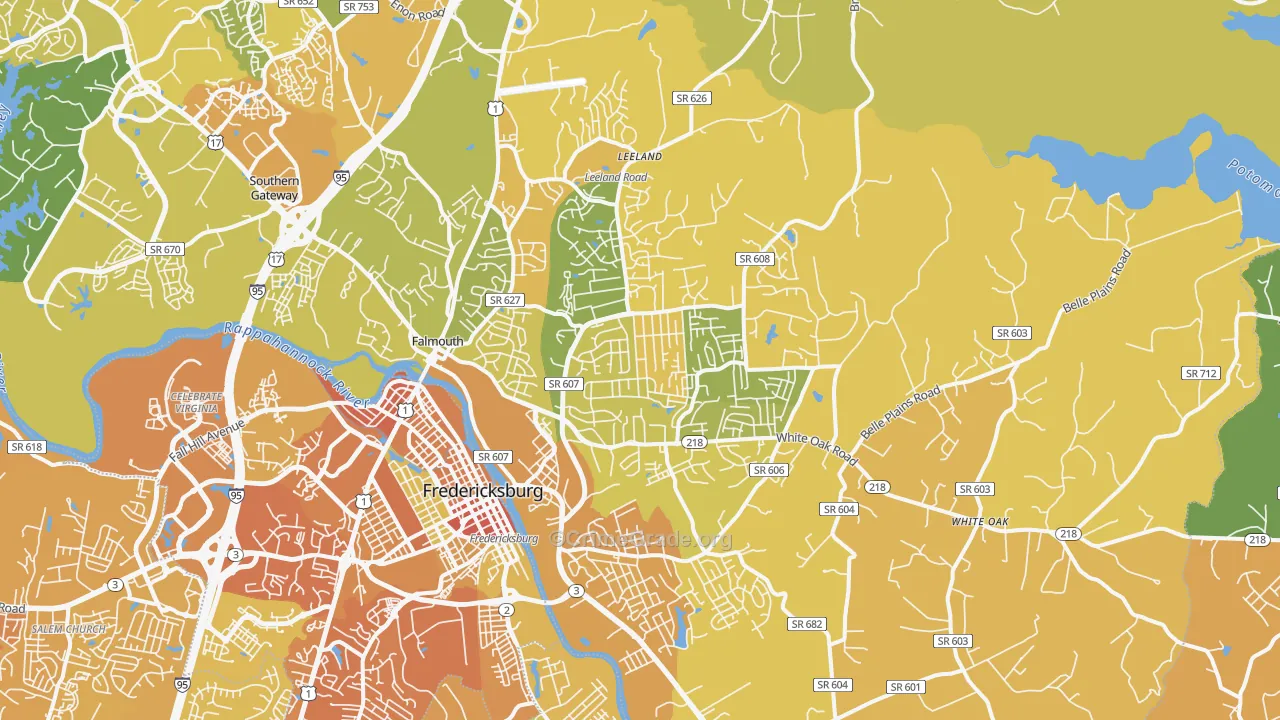 22405, VA Map of Vehicle Theft Rates