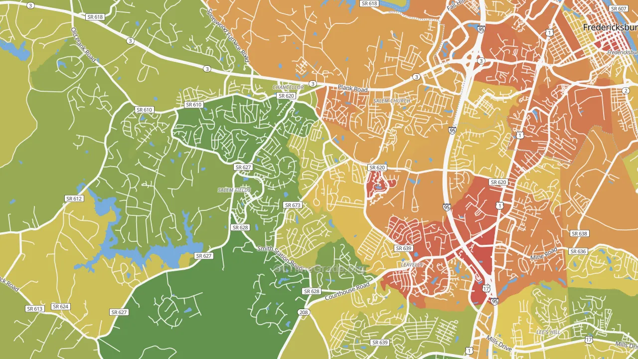 22407, VA Map of Vehicle Theft Rates