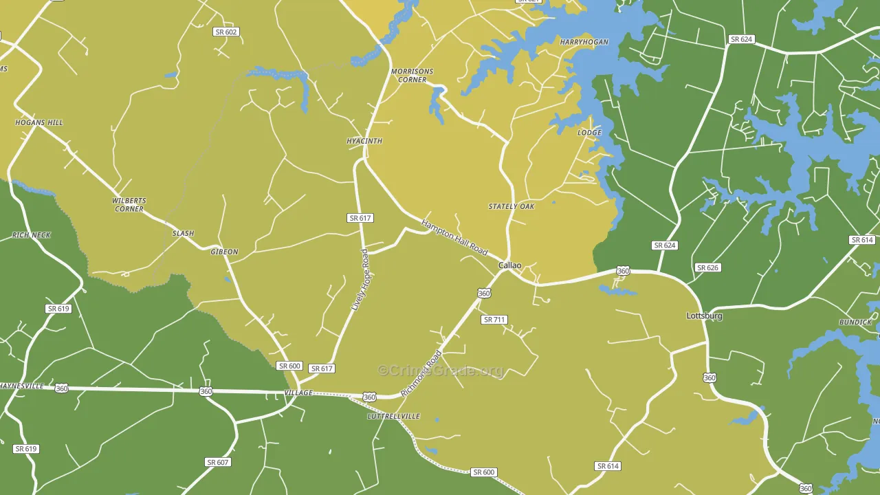 22435, VA Map of Vehicle Theft Rates