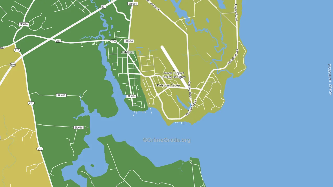 22448, VA Map of Vehicle Theft Rates