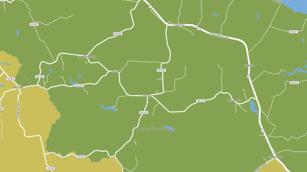 22476, VA Map of Vehicle Theft Rates