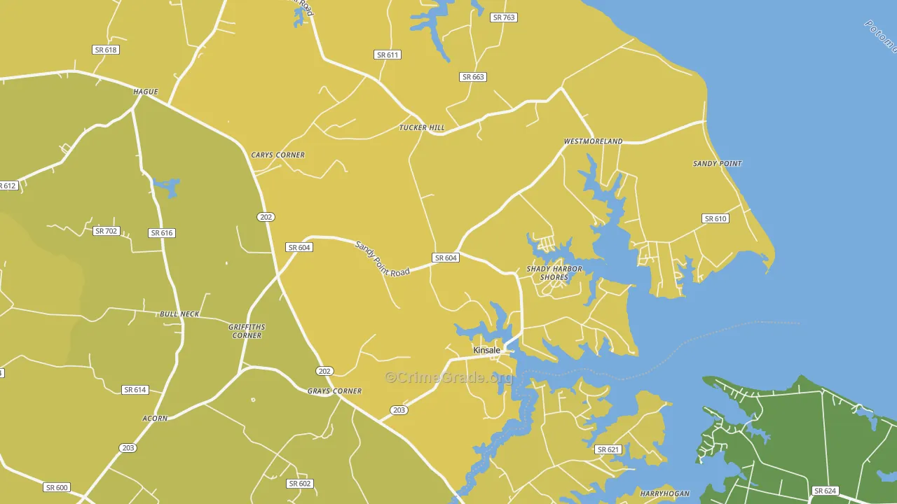 22488, VA Map of Vehicle Theft Rates