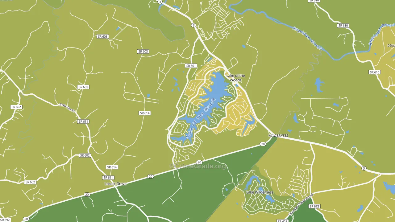 22508, VA Map of Vehicle Theft Rates