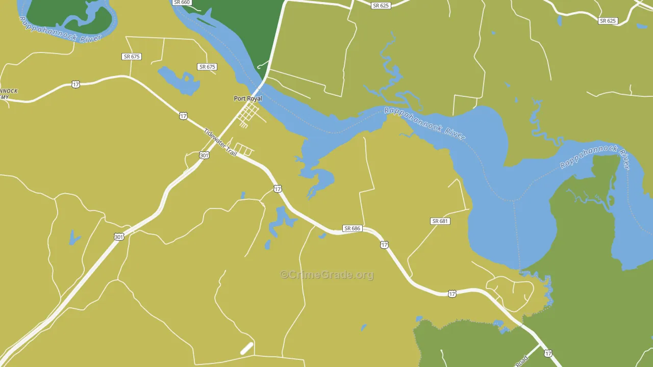 22535, VA Map of Vehicle Theft Rates