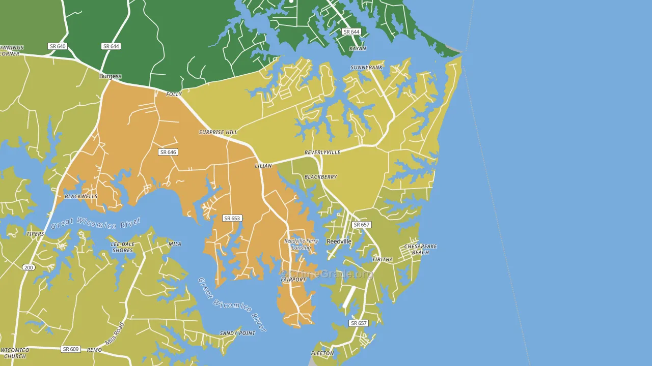 22539, VA Map of Vehicle Theft Rates