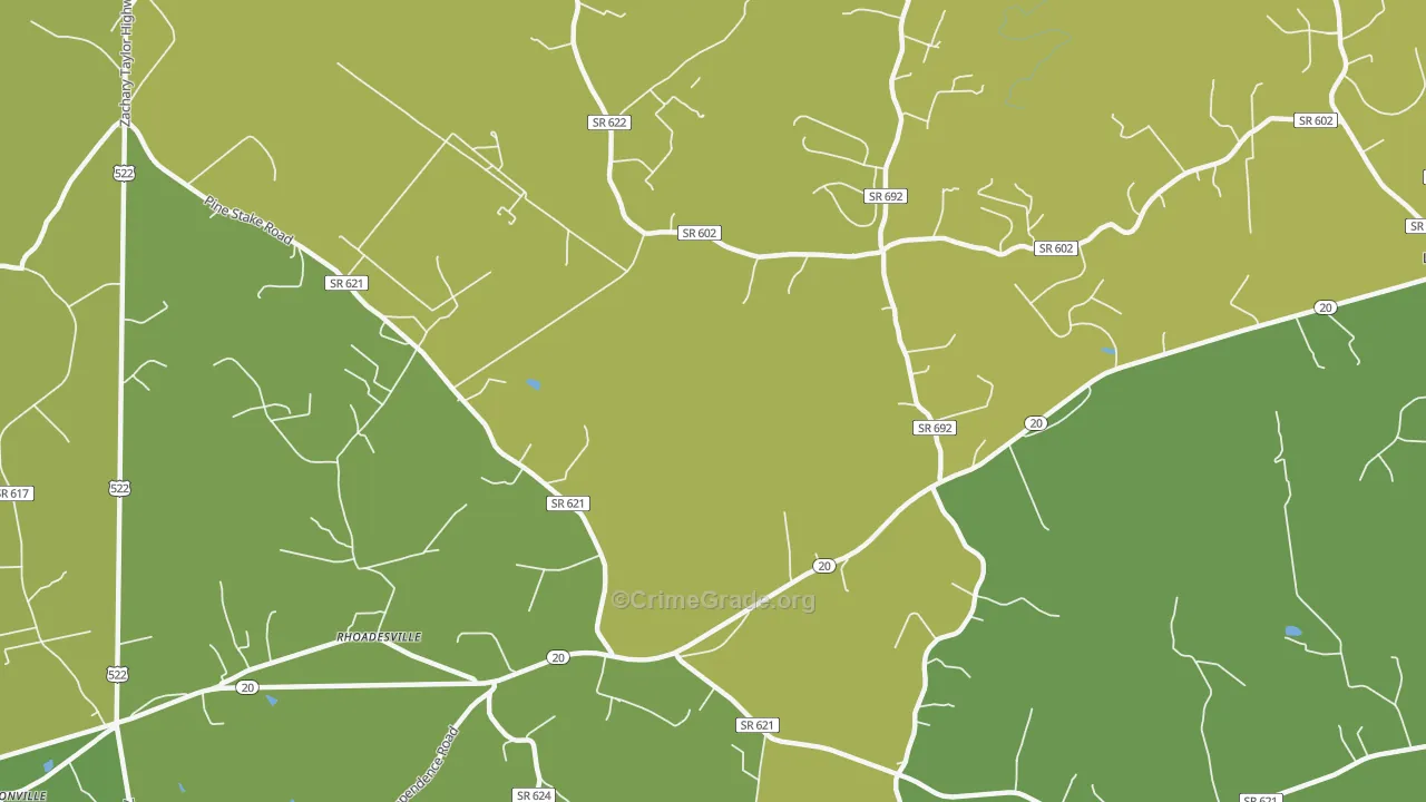22542, VA Map of Vehicle Theft Rates