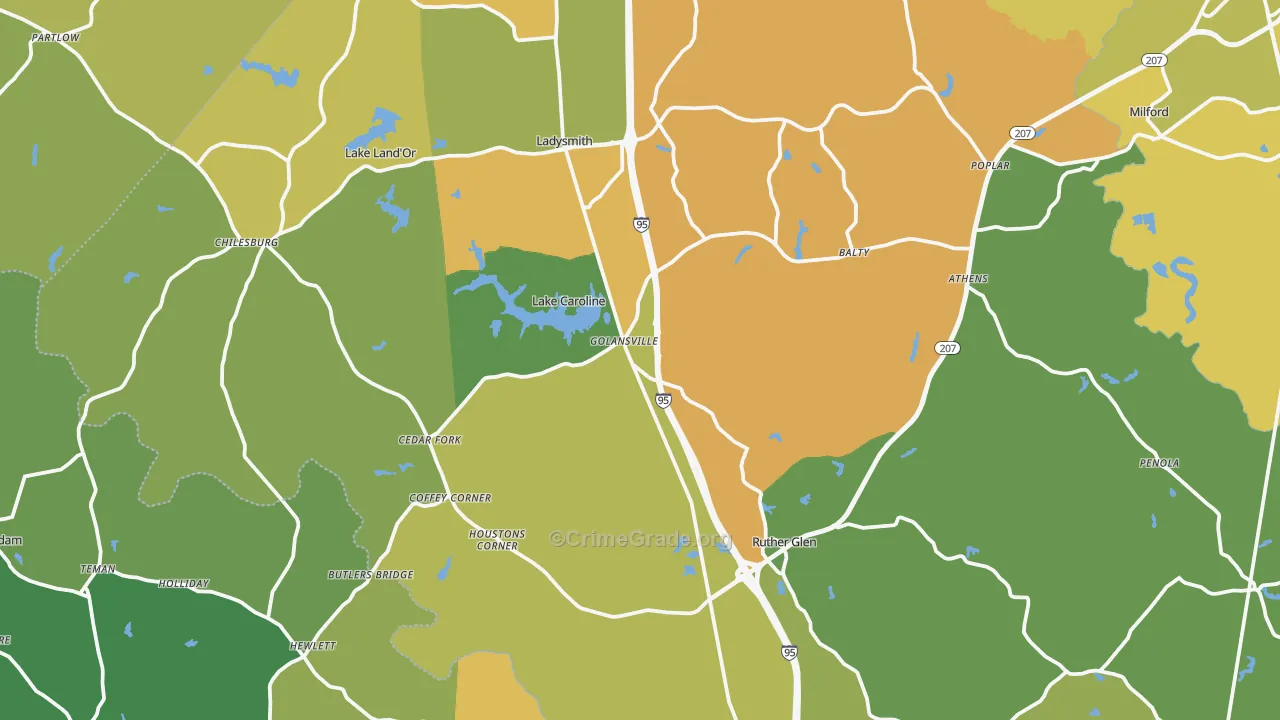 22546, VA Map of Vehicle Theft Rates