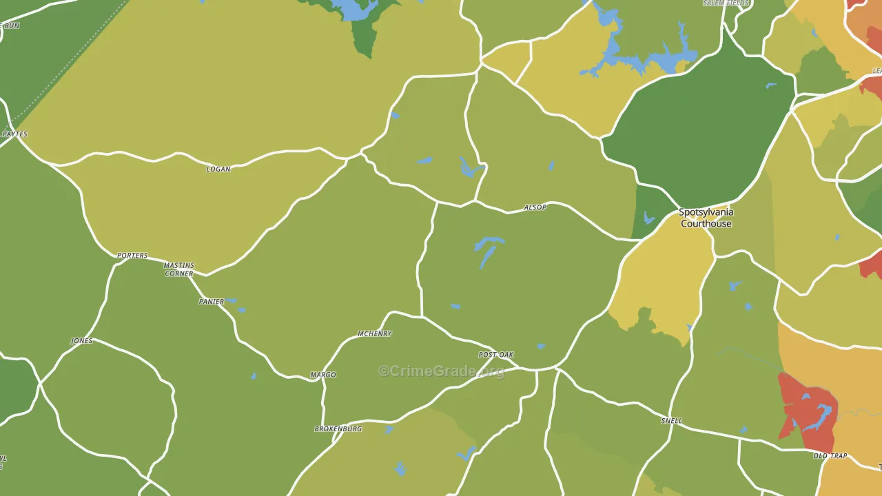 22551, VA Map of Vehicle Theft Rates