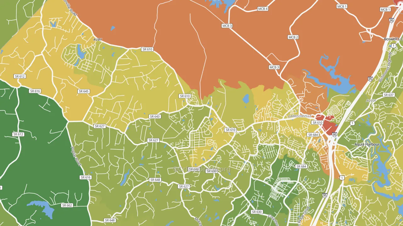 22556, VA Map of Vehicle Theft Rates