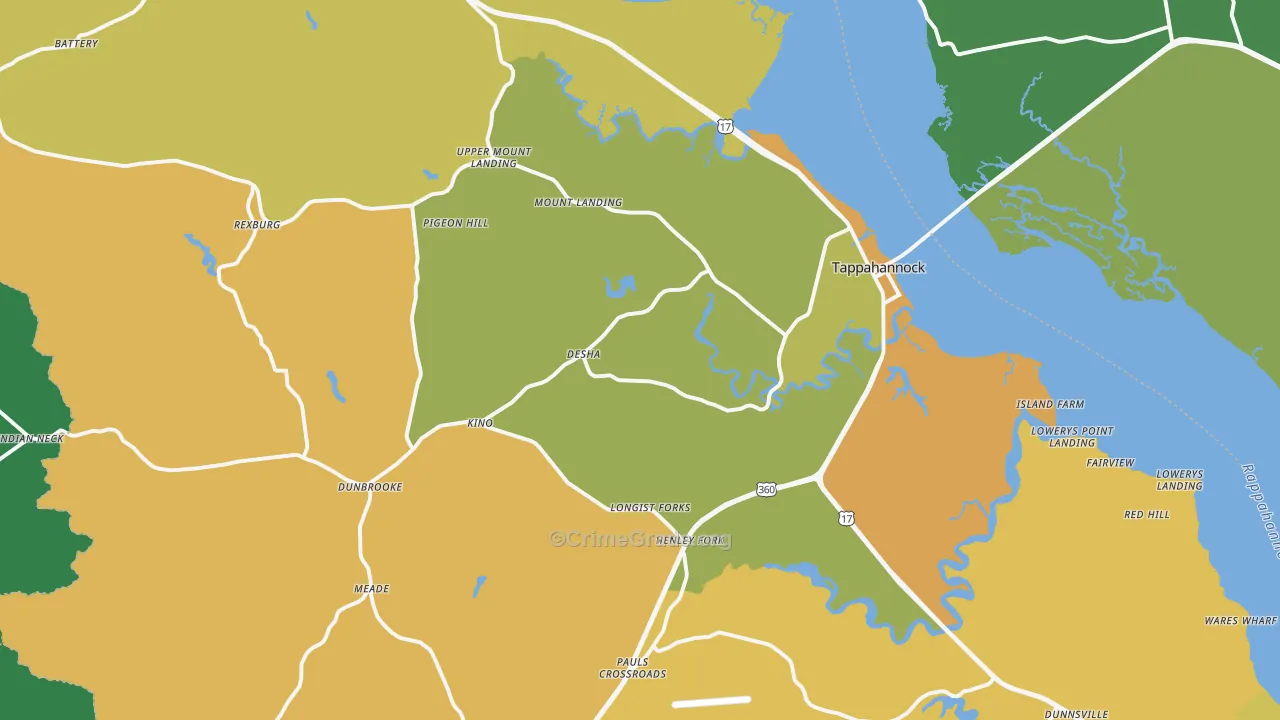 22560, VA Map of Vehicle Theft Rates