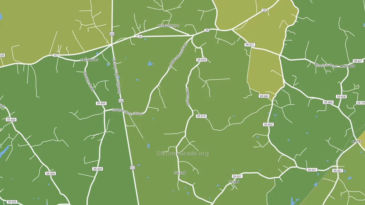 22567, VA Map of Vehicle Theft Rates