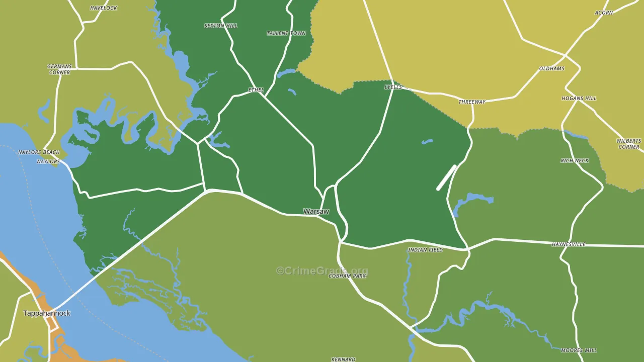 22572, VA Map of Vehicle Theft Rates