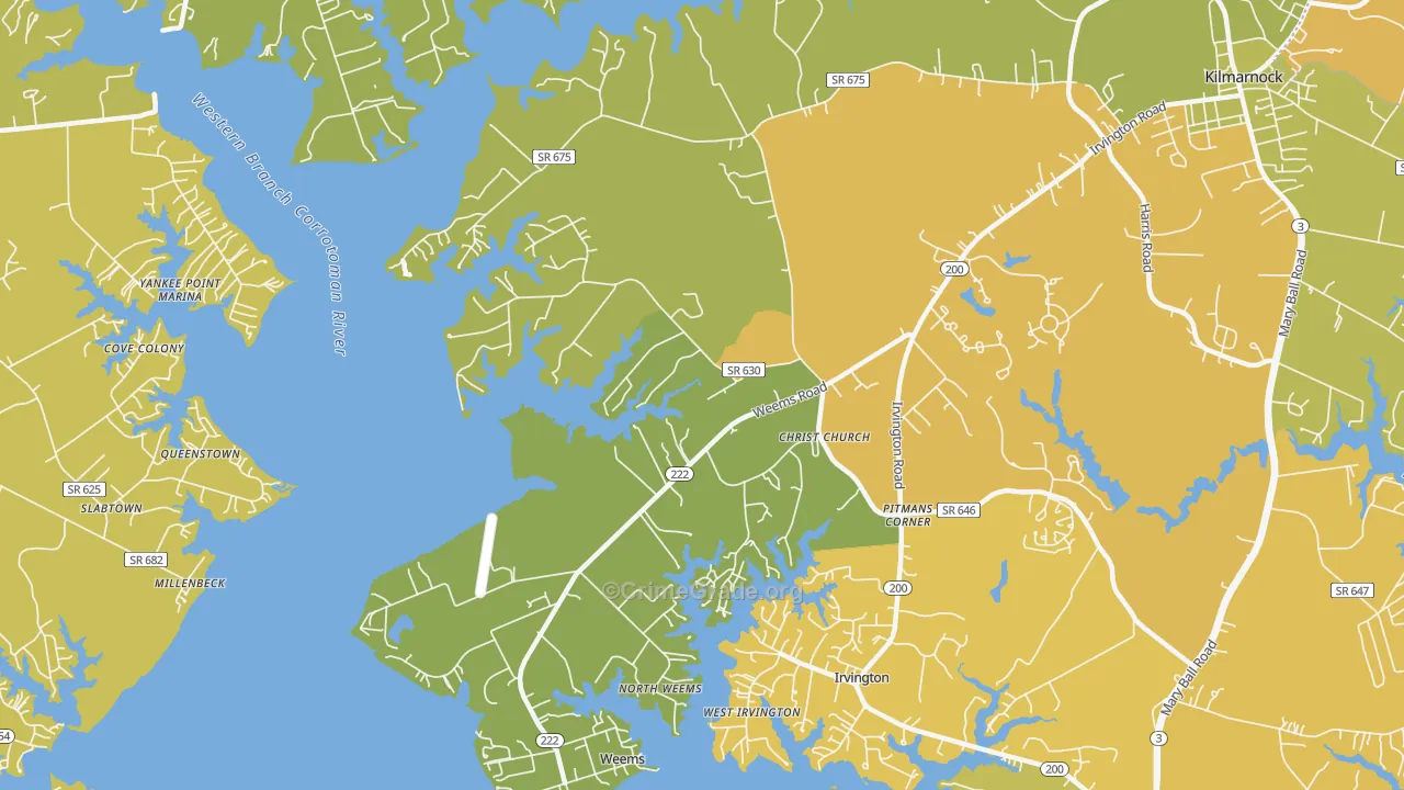 22576, VA Map of Vehicle Theft Rates