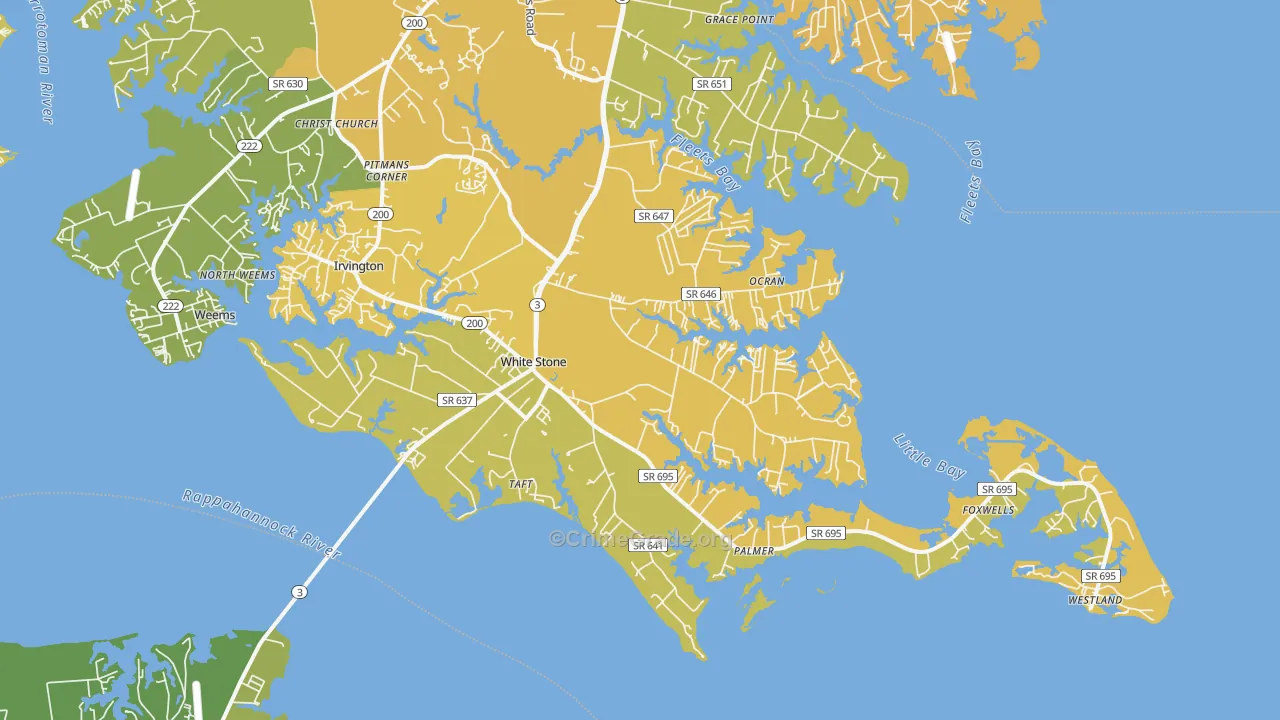 22578, VA Map of Vehicle Theft Rates