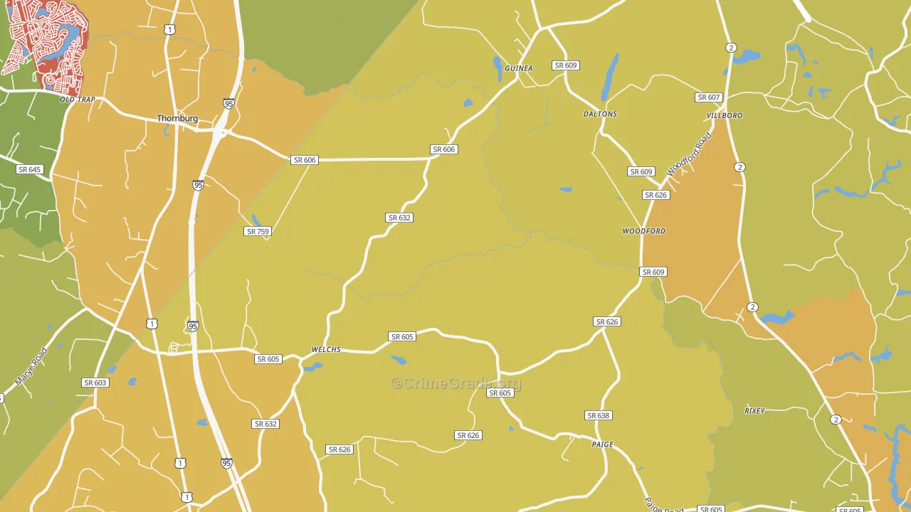 22580, VA Map of Vehicle Theft Rates