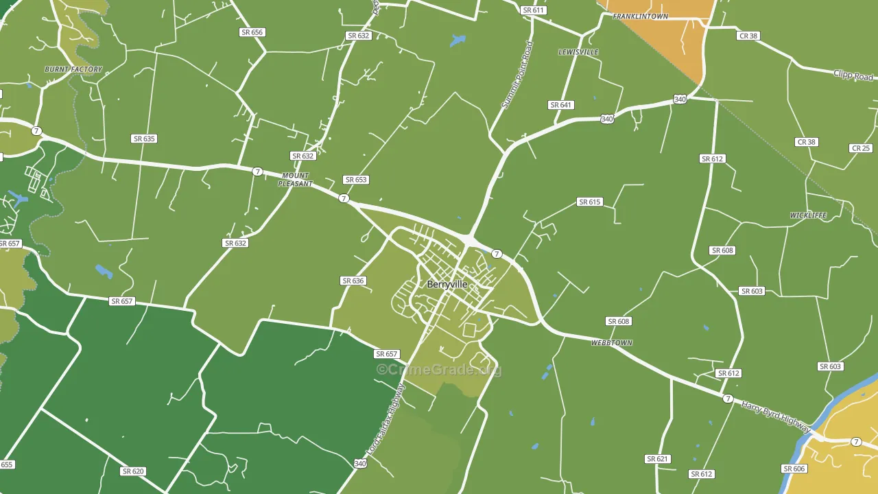 22611, VA Map of Vehicle Theft Rates