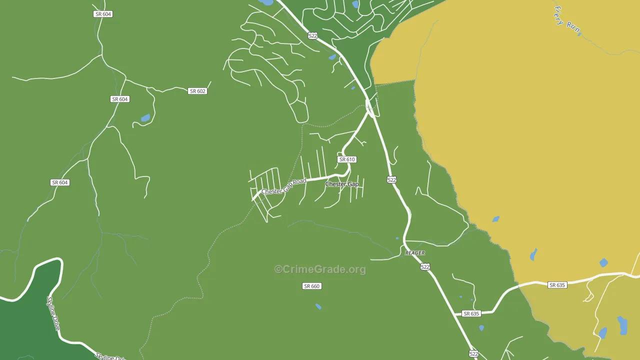 22623, VA Map of Vehicle Theft Rates