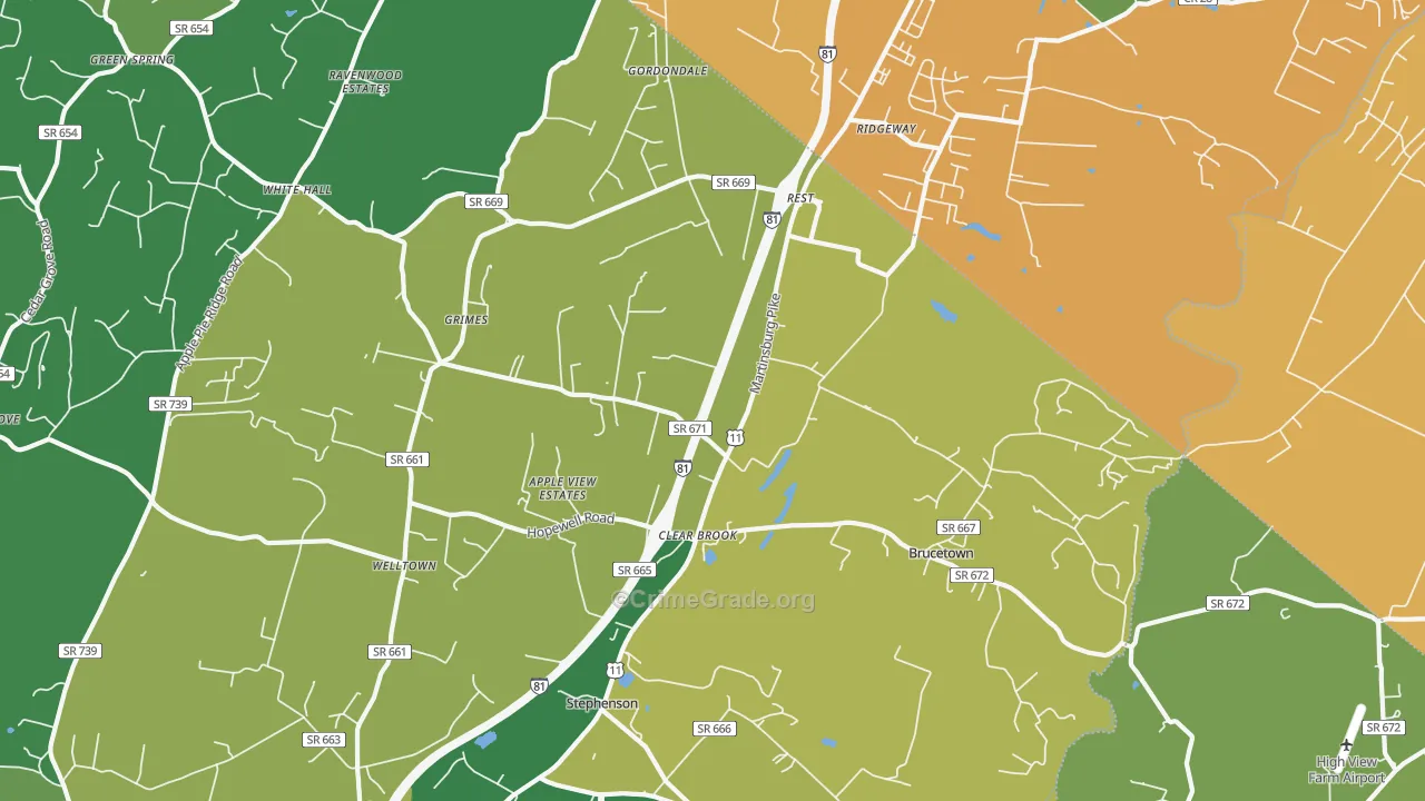 22624, VA Map of Vehicle Theft Rates