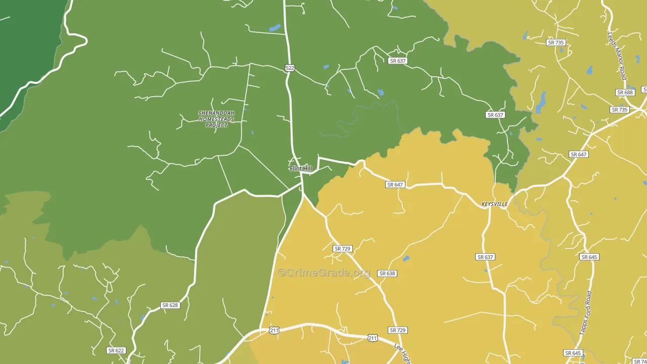 22627, VA Map of Vehicle Theft Rates