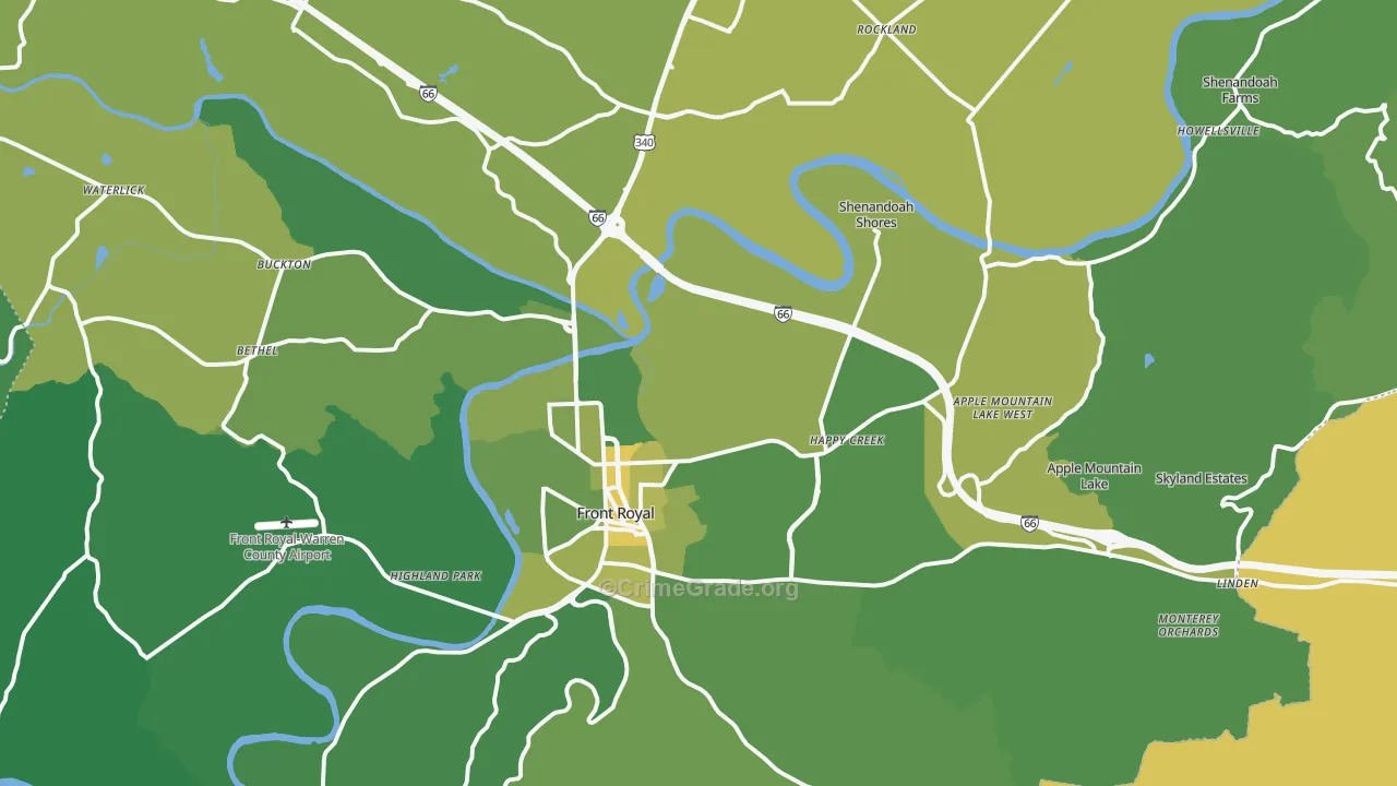 22630, VA Map of Vehicle Theft Rates