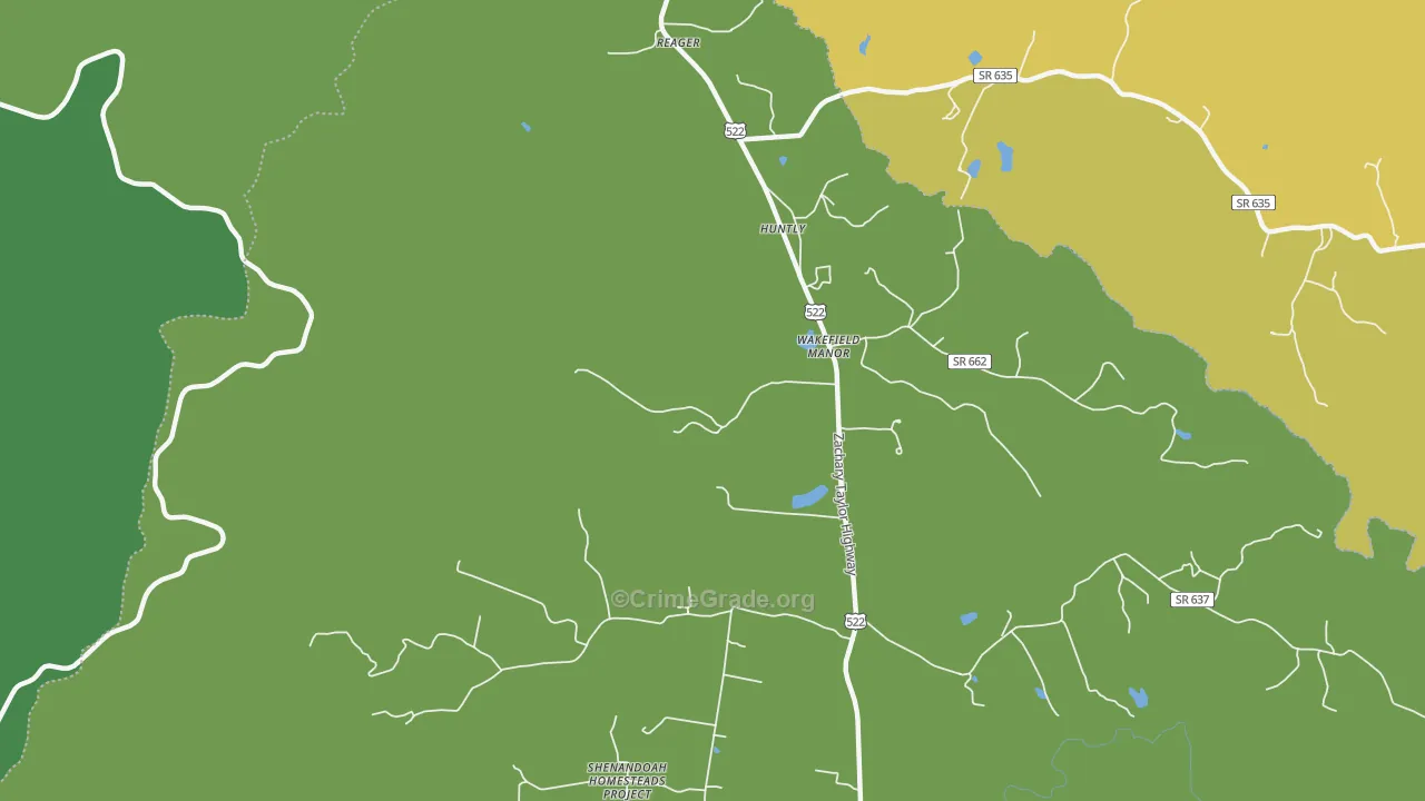 22640, VA Map of Vehicle Theft Rates