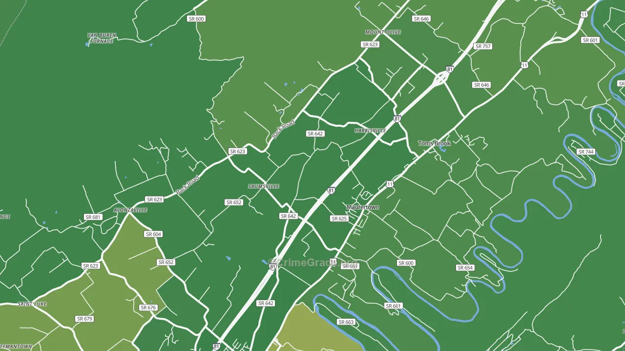 22644, VA Map of Vehicle Theft Rates