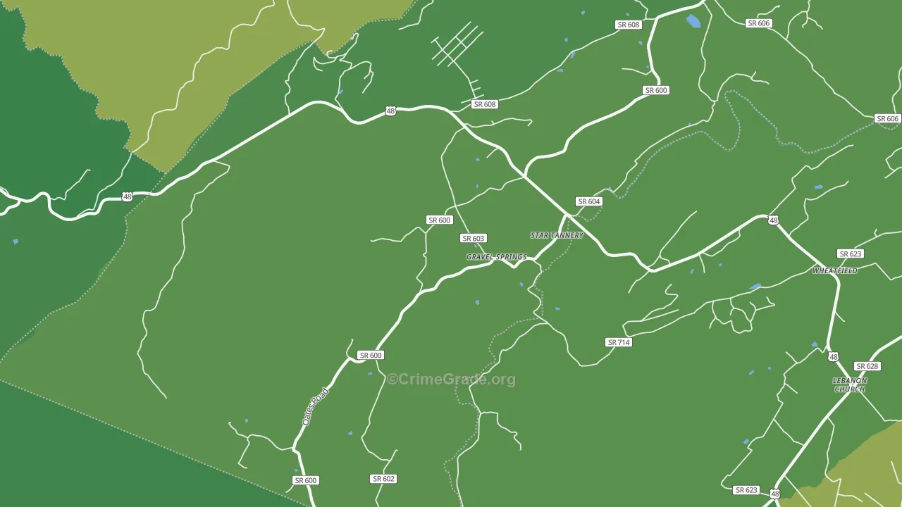 22654, VA Map of Vehicle Theft Rates