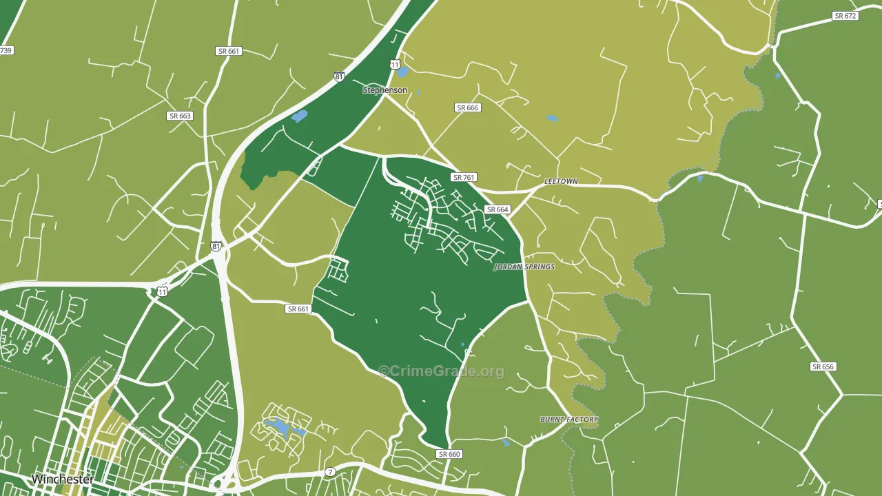 22656, VA Map of Vehicle Theft Rates