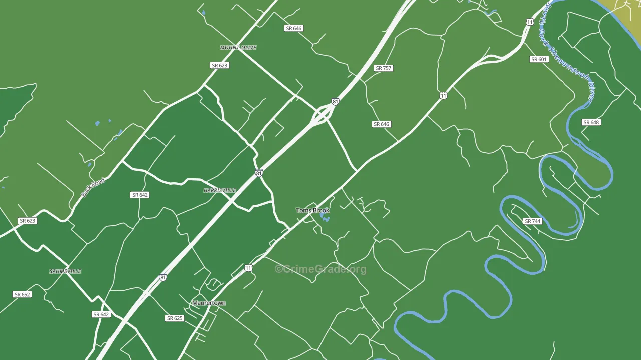 22660, VA Map of Vehicle Theft Rates