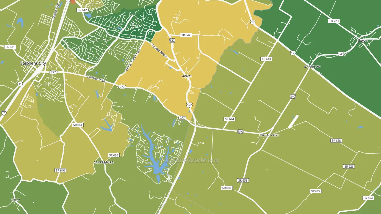 22663, VA Map of Vehicle Theft Rates