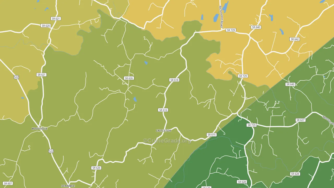 22716, VA Map of Vehicle Theft Rates