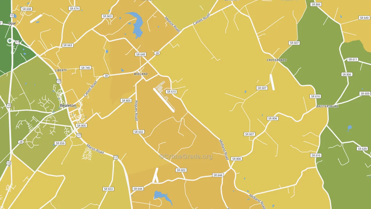 22728, VA Map of Vehicle Theft Rates