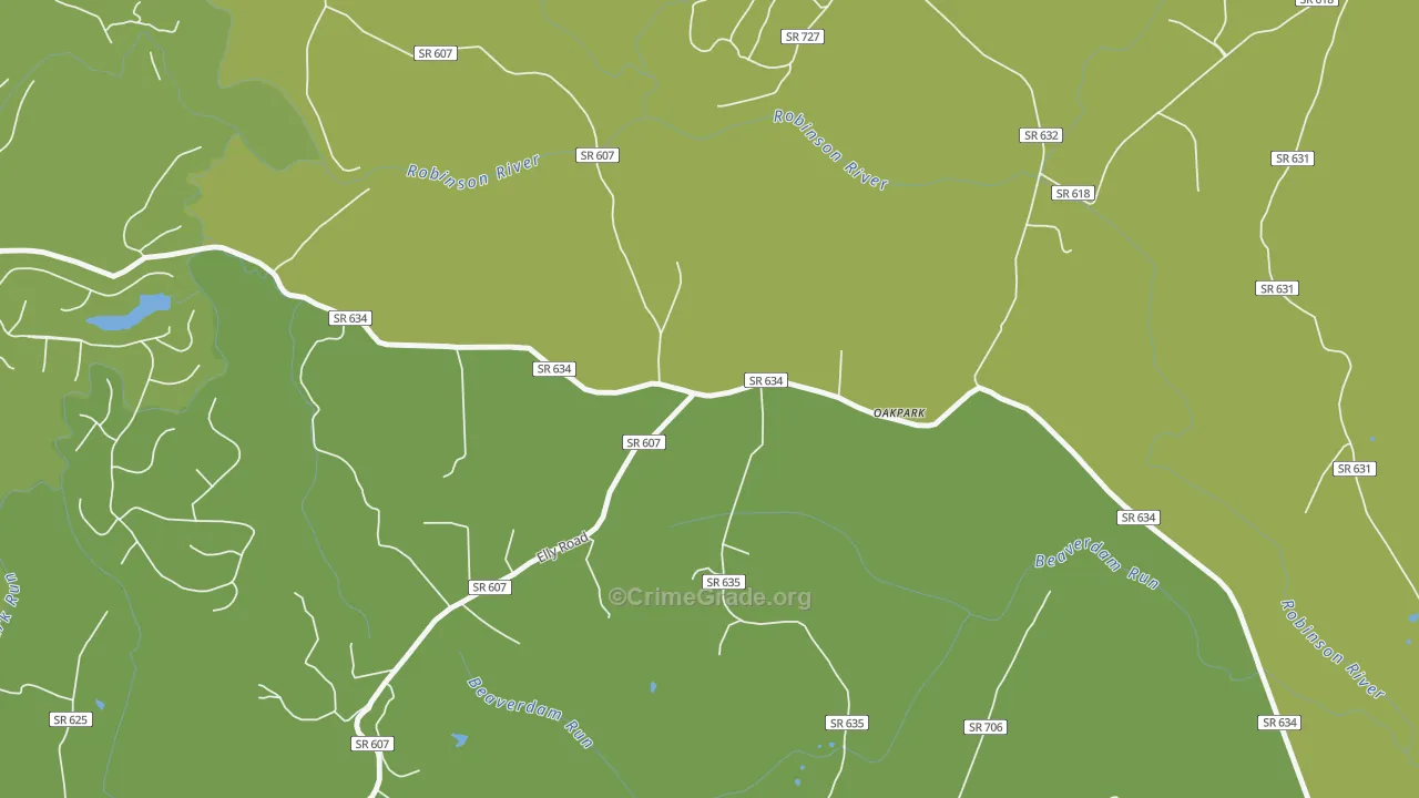 22730, VA Map of Vehicle Theft Rates