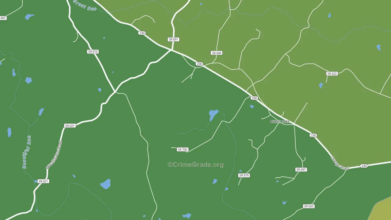 22732, VA Map of Vehicle Theft Rates