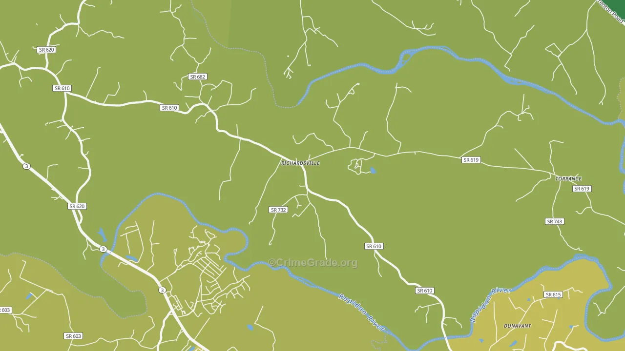 22736, VA Map of Vehicle Theft Rates