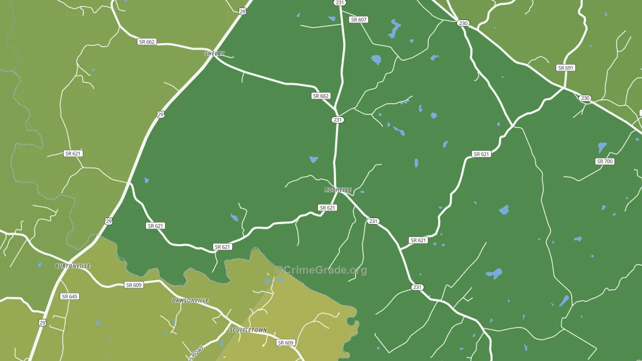 22738, VA Map of Vehicle Theft Rates