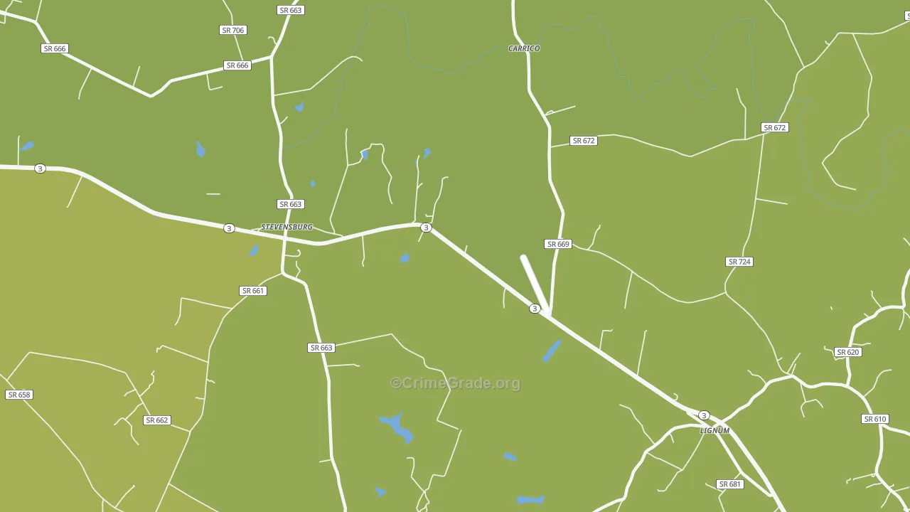22741, VA Map of Vehicle Theft Rates