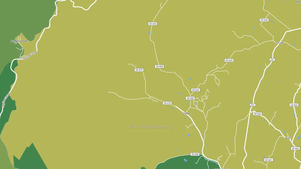 22743, VA Map of Vehicle Theft Rates
