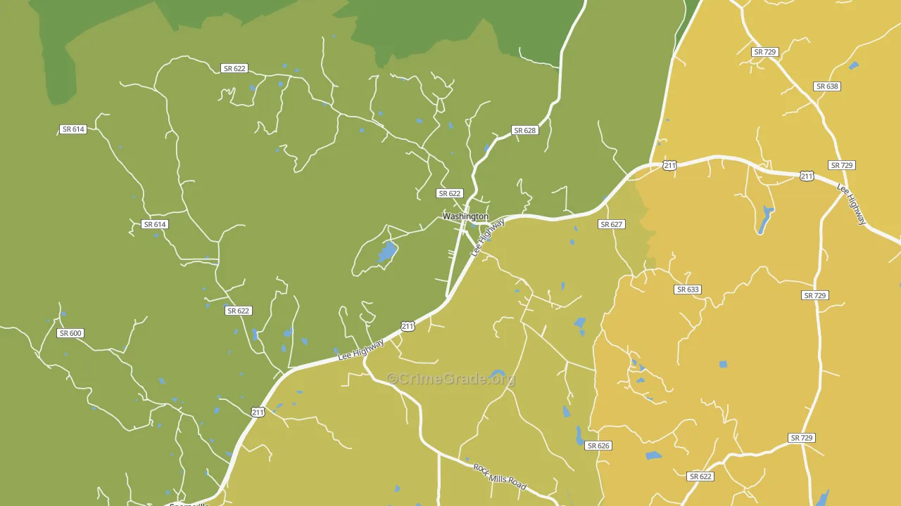 22747, VA Map of Vehicle Theft Rates