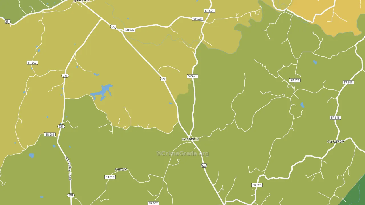 22749, VA Map of Vehicle Theft Rates
