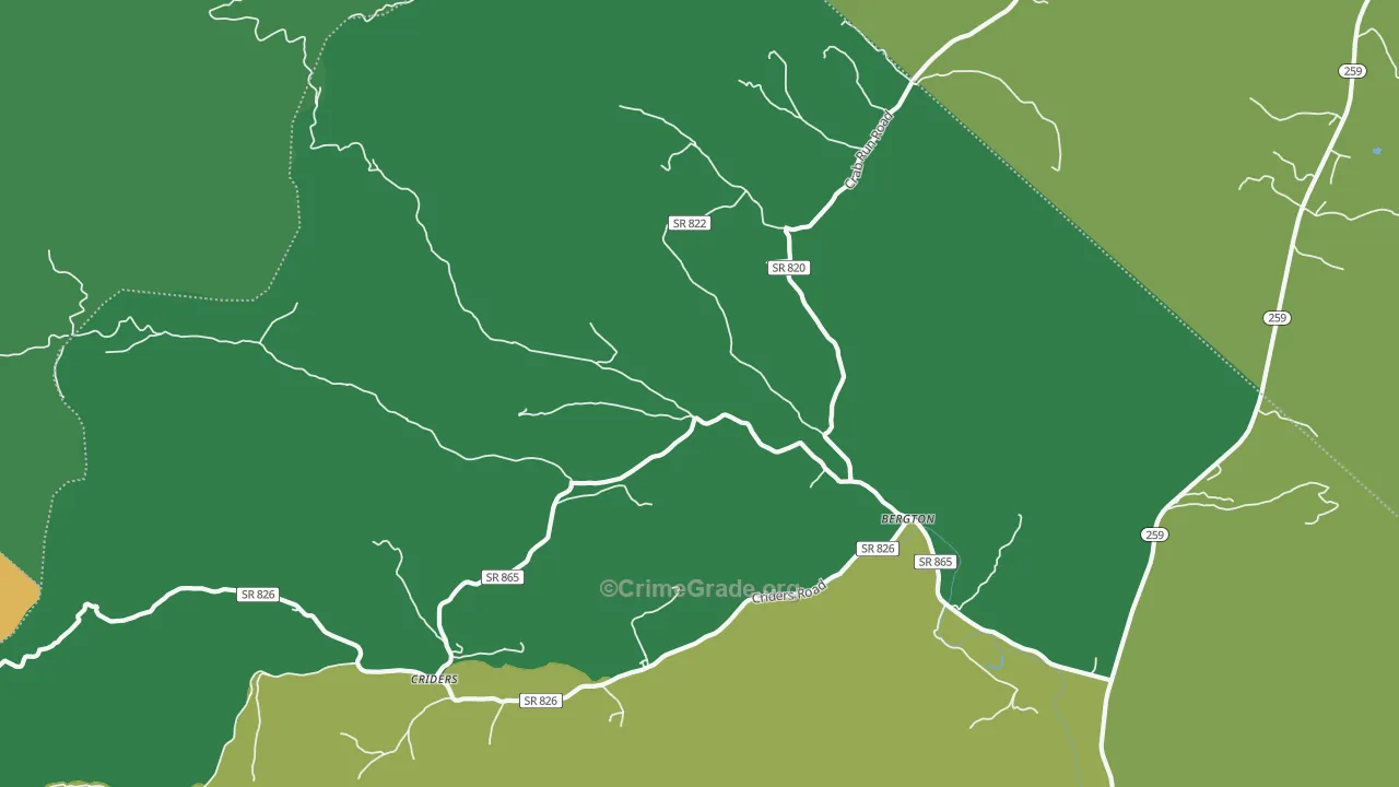 22811, VA Map of Vehicle Theft Rates