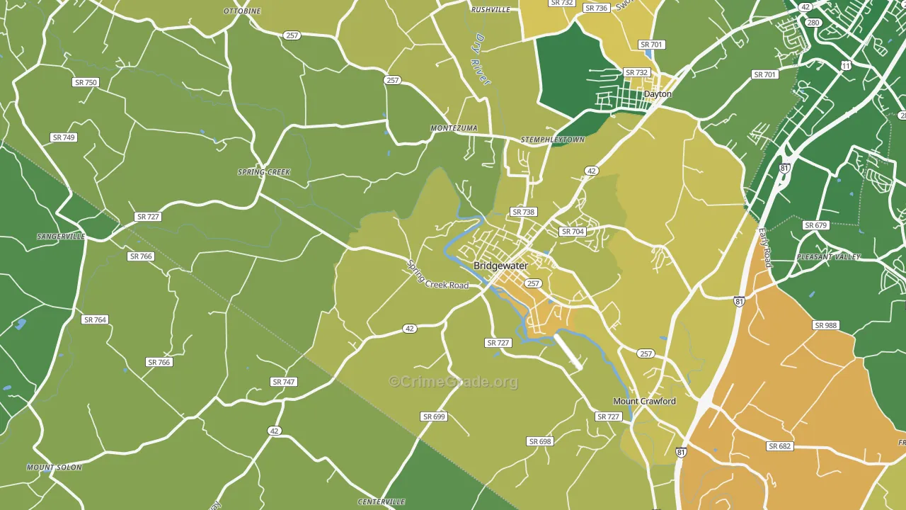 22812, VA Map of Vehicle Theft Rates
