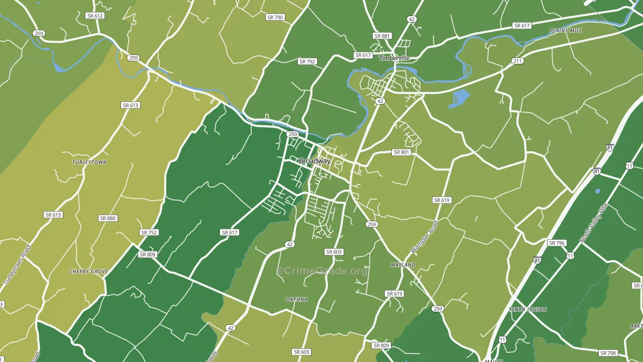 22815, VA Map of Vehicle Theft Rates