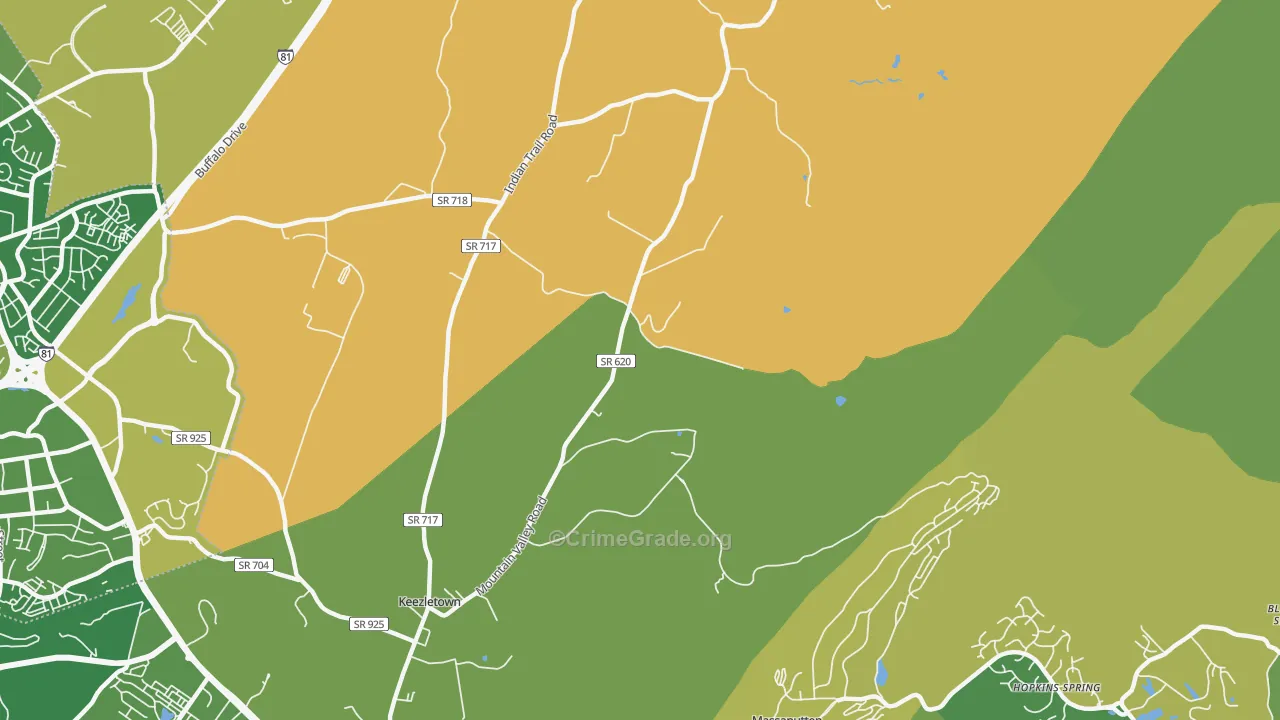 22832, VA Map of Vehicle Theft Rates