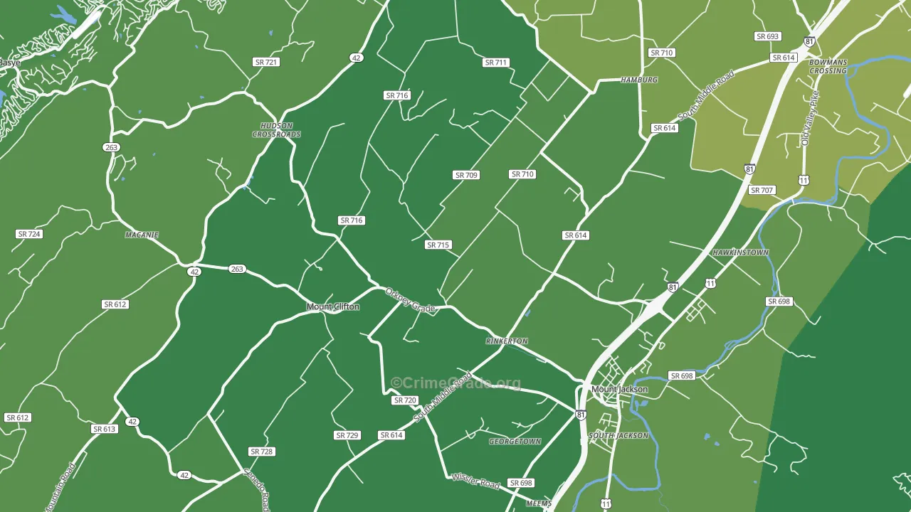 22842, VA Map of Vehicle Theft Rates